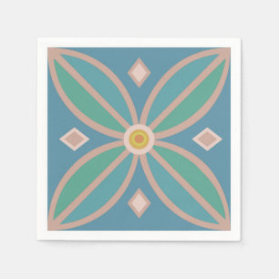 Decorative pattern pretty teals and pinks napkin