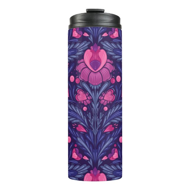 Decorative pattern with hearts thermal tumbler (Front)