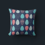 Decorative Patterned Egg Pattern on Dark Blue Cushion<br><div class="desc">Decorative patterned egg pattern on dark blue.</div>