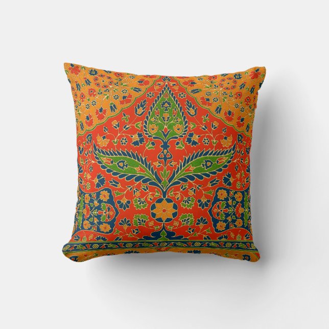 Decorative Persian Floral Print Cushion (Front)