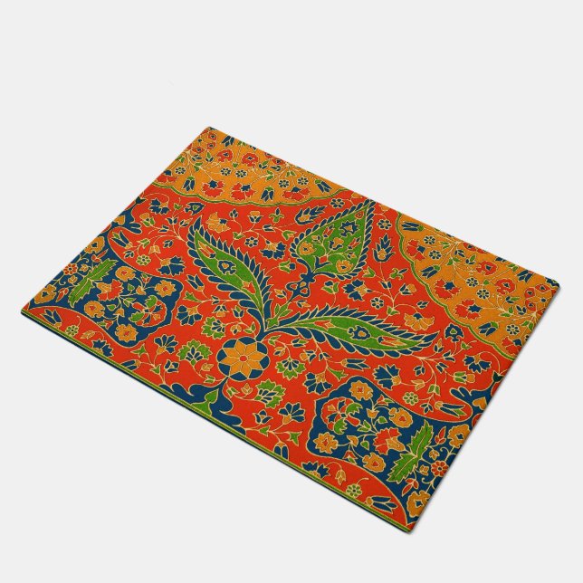 Decorative Persian Floral Print Doormat (Angled)