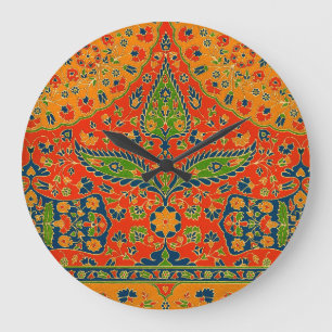 Decorative Persian Floral Print Large Clock