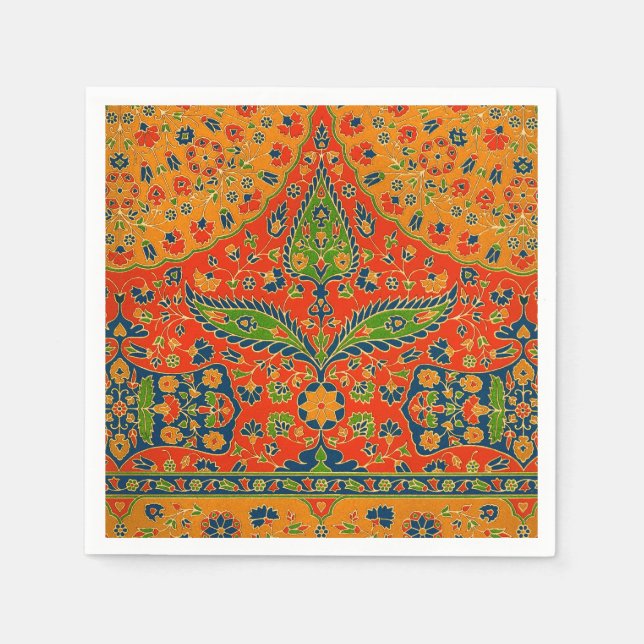 Decorative Persian Floral Print Napkin (Front)