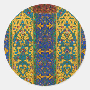 Decorative Persian Intricate Floral Pattern Classic Round Sticker
