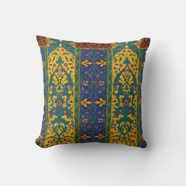 Decorative Persian Intricate Floral Pattern Cushion (Front)