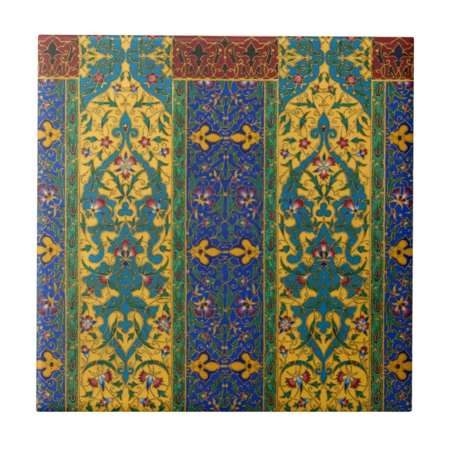 Decorative Persian Intricate Floral Pattern Tile (Front)