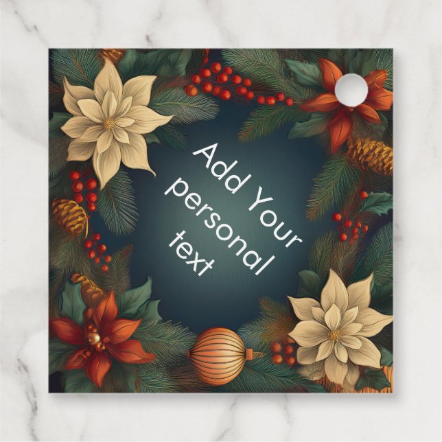 Decorative Personalised Christmas Gift Tag (Back)
