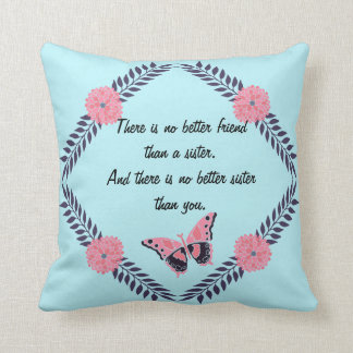 Decorative Pillow Sister Quote Customise Butterfly