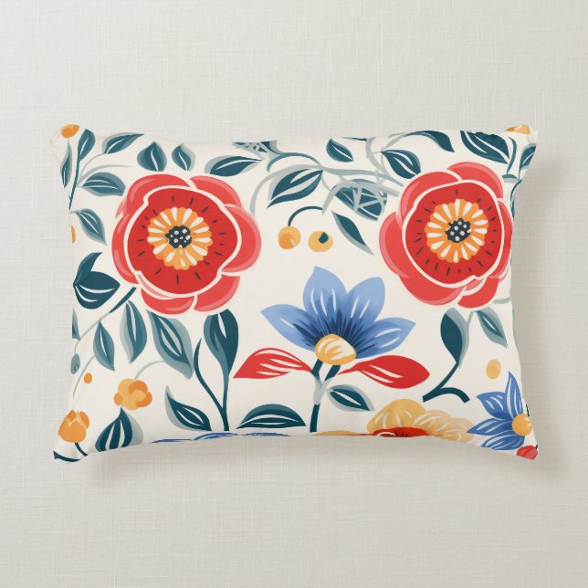 Decorative pillow with a vibrant floral design (Front)