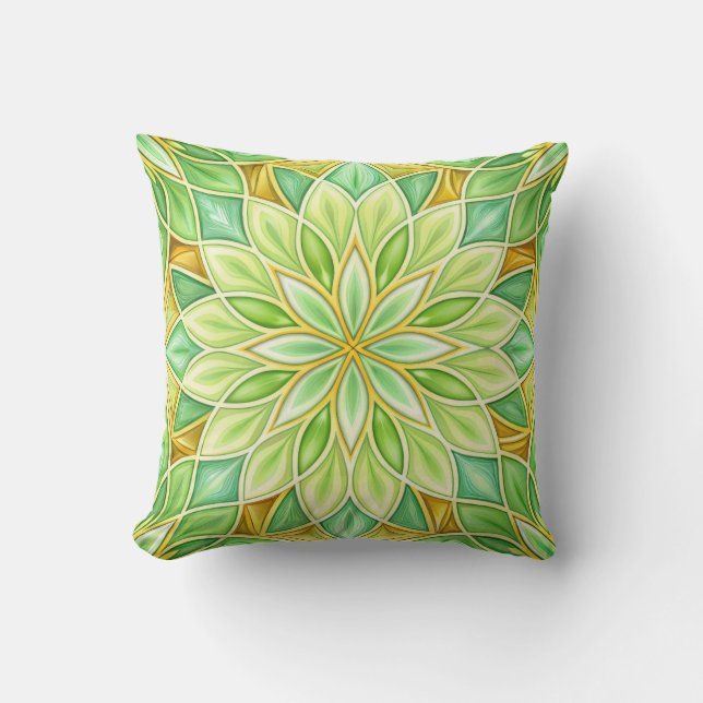 Decorative pillow with geometric floral pattern  (Front)