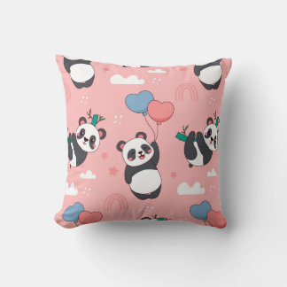 Decorative pillow with pandas