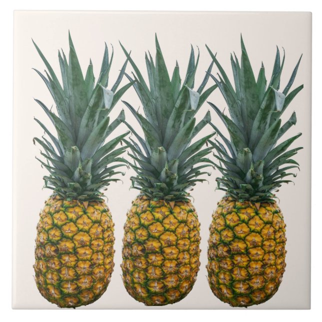 Decorative Pineapple Tropical Ceramic Tile (Front)