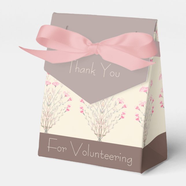 Decorative Pink and Cream With Brown  Favour Box (Front Side)