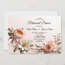 Decorative Pink and White Flowers Rehearsal Dinner