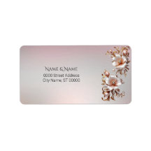 Decorative Pink Floral Address Label