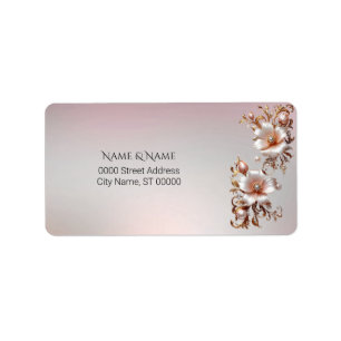 Decorative Pink Floral Address Label
