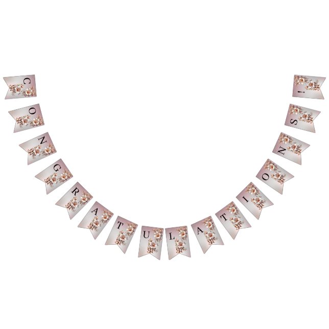 Decorative Pink Floral Bunting Flag (All)