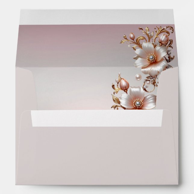 Decorative Pink Floral Envelope (Back (Bottom))