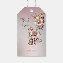 Decorative Pink Floral Gift Tag