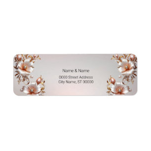 Decorative Pink Floral Return Address Label