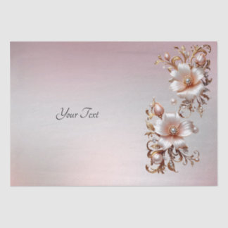 Decorative Pink Floral Tissue Paper
