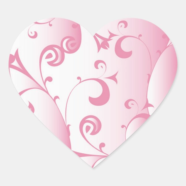 Decorative Pink Heart - Sticker (Front)