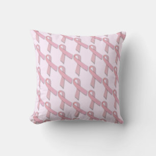 Decorative Pink Ribbons Breast Cancer Awareness Cushion