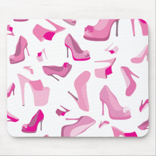 Decorative pink shoe template mouse pad