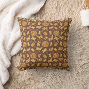 Decorative Pizza Pattern Throw Pillow