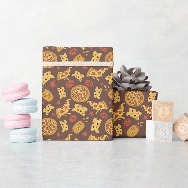 Decorative Pizza Pattern Wrapping Paper Roll (Baby Shower)