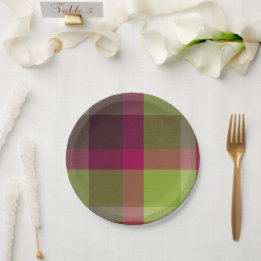  Decorative Plaid Paper Plate