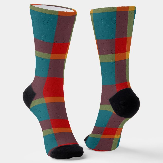  Decorative Plaid Socks (Angled)