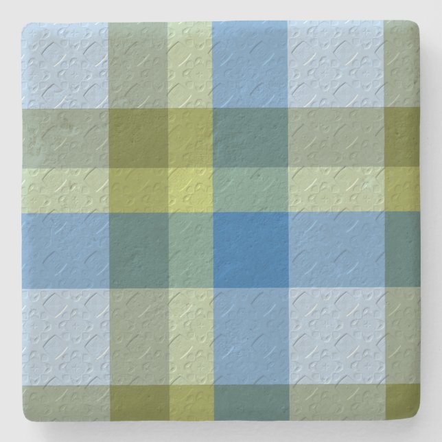 Decorative Plaid  Stone Coaster (Front)