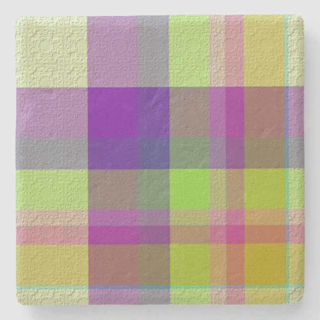  Decorative Plaid  Stone Coaster (Front)