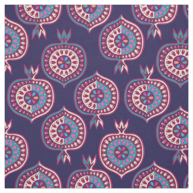 Decorative Pomegranate Pattern Fabric (Swatch)