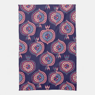 Decorative Pomegranate Pattern Tea Towel