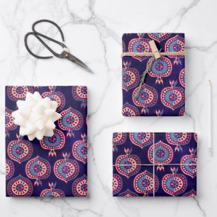 Decorative Pomegranate Pattern  Wrapping Paper Sheet