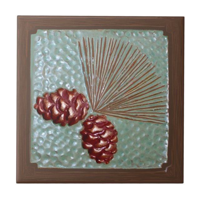 Decorative Ponderosa Pinecone Tile (Front)