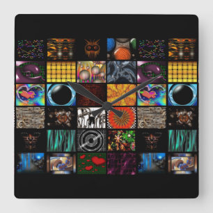 Decorative Pop Arts Pattern  Square Wall Clock