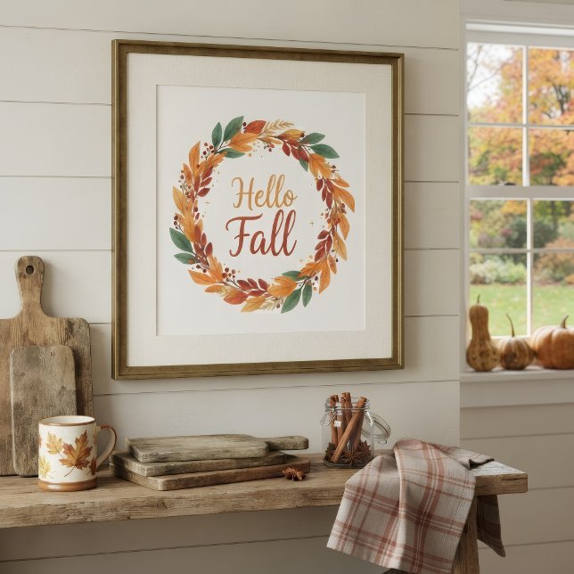  Decorative Poster with Hello Fall (Creator Uploaded)