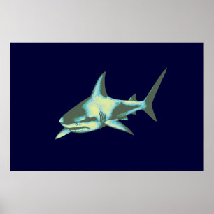 decorative print of shark