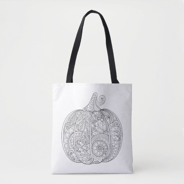 Decorative Pumpkin Doodle 2 Tote Bag (Front)
