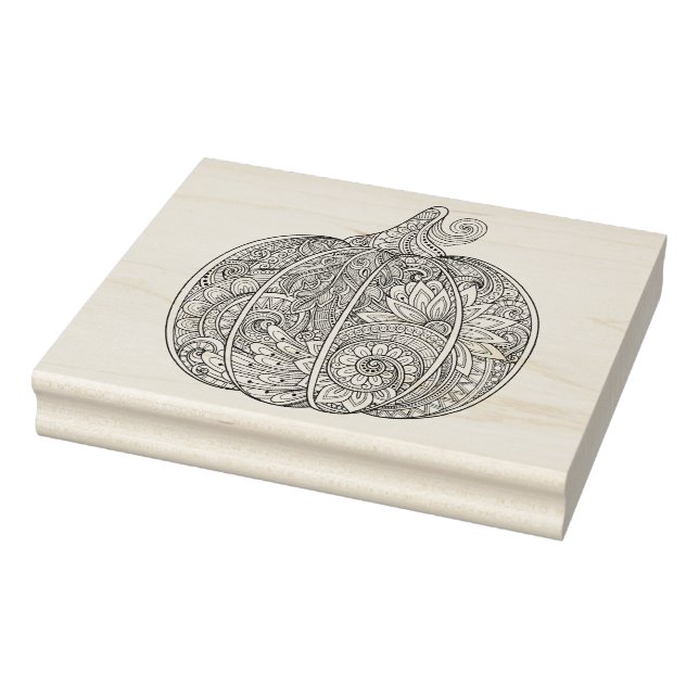 Decorative Pumpkin Doodle Rubber Stamp (Stamp)