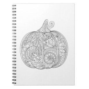 Decorative Pumpkin Doodle Spiral Notebook