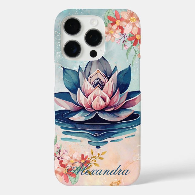 Decorative Purity – Pink and Green Lotus Case-Mate iPhone Case (Back)