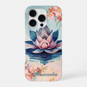 Decorative Purity – Pink and Green Lotus iPhone 16 Pro Case