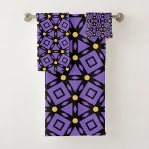 Decorative Purple Bath Towel Set