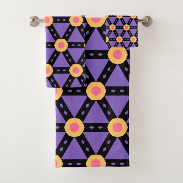 Decorative Purple Bath Towel Set (Insitu)