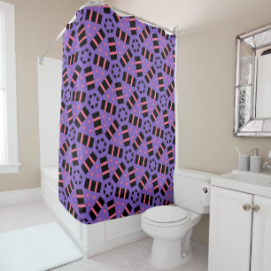 Decorative Purple Black Pink Shower Curtain