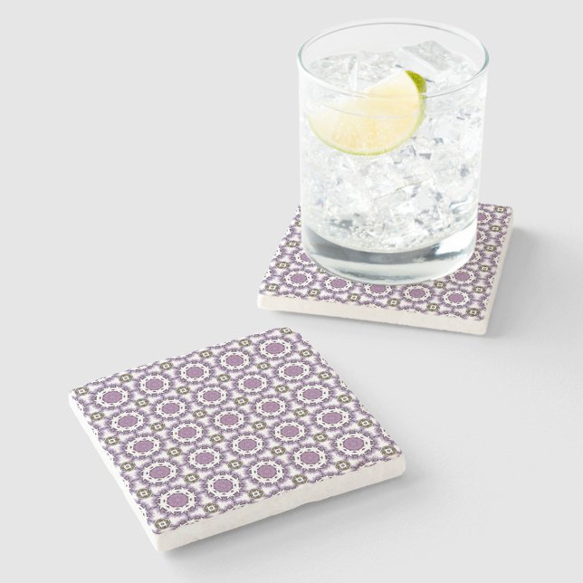 decorative purple geometric pattern  stone coaster (Creator Uploaded)